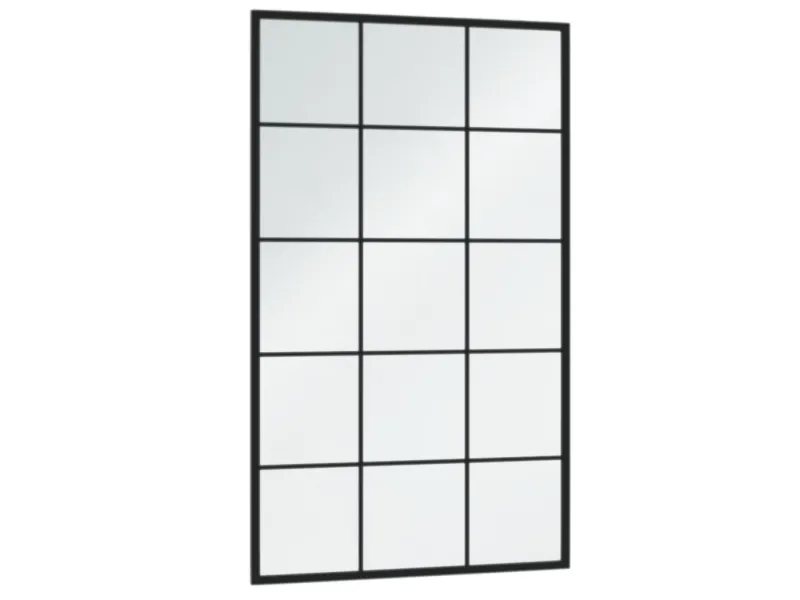 Miroir mural noir 100x60 cm métal