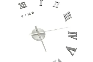Horloge murale 3D Design moderne Argenté 100 cm XXL 2