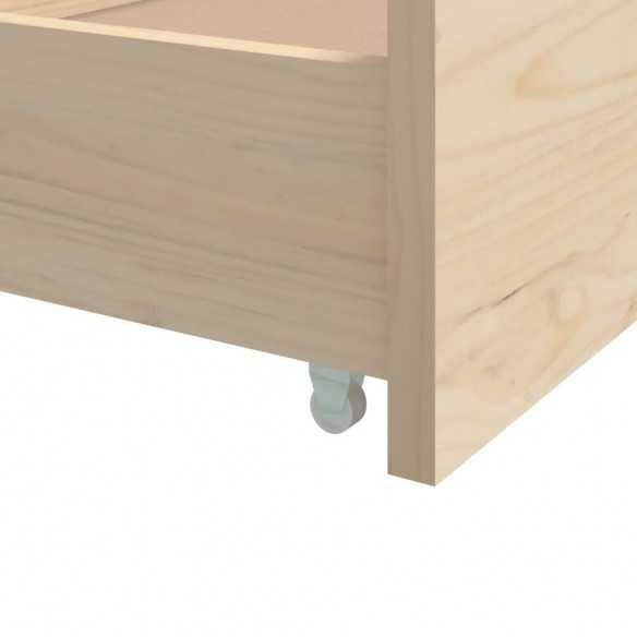 Lit avec tiroirs Bois de pin massif 90x200 cm