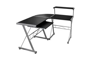 Bureau d'ordinateur d'angle Noir 132x112x99cm 