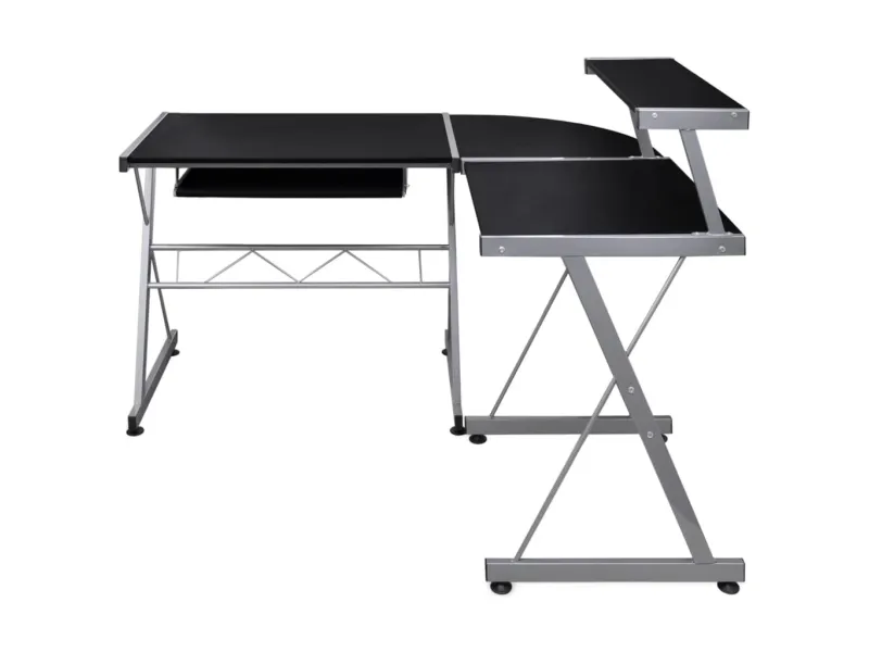 Bureau d'ordinateur d'angle Noir 132x112x99cm 