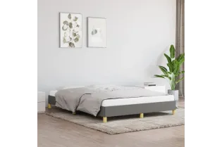 Lit Gris foncé 140 x 200 cm Tissu