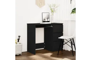Bureau Noir 90x45x76 cm Aggloméré