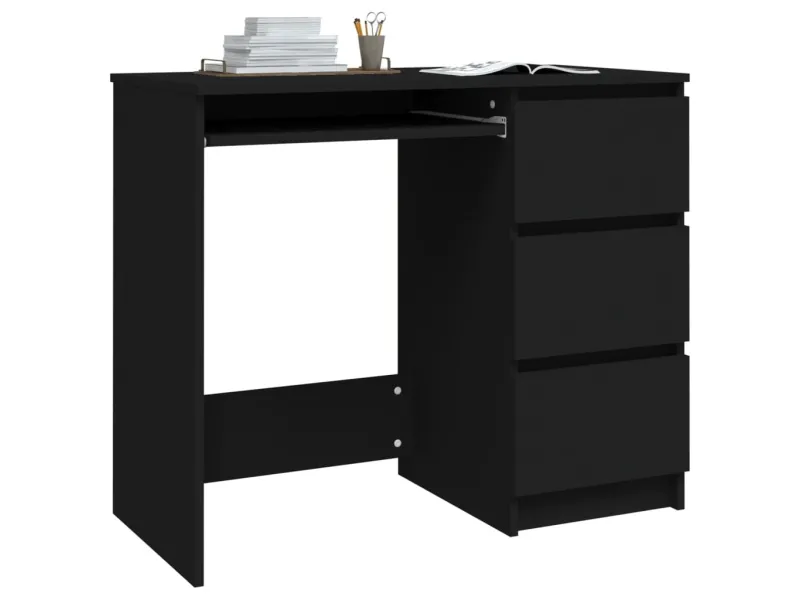 Bureau Noir 90x45x76 cm Aggloméré