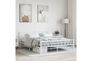 Lit Blanc Métal 160 x 200 cm