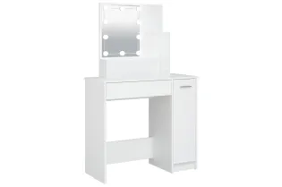 Coiffeuse avec LED Blanc 86,5x35x136 cm 2