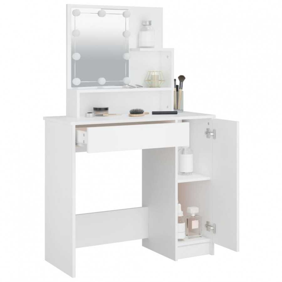 Coiffeuse avec LED Blanc 86,5x35x136 cm