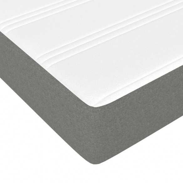 cadre de lit avec matelas Gris foncé 140x200cm Tissu