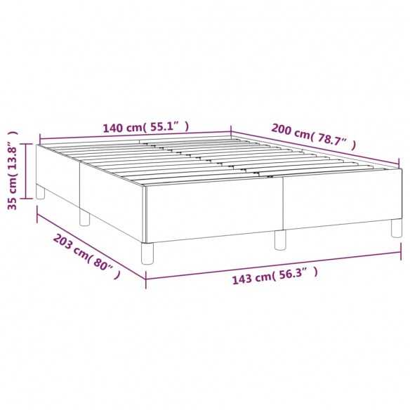 cadre de lit avec matelas Gris foncé 140x200cm Tissu