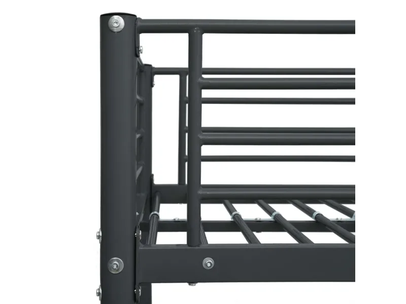 Lit superposé Noir Métal 140x200 cm/90x200 cm