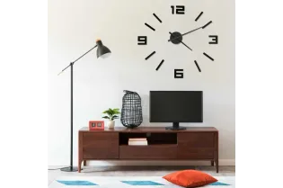 Horloge murale 3D Design moderne Noir 100 cm XXL