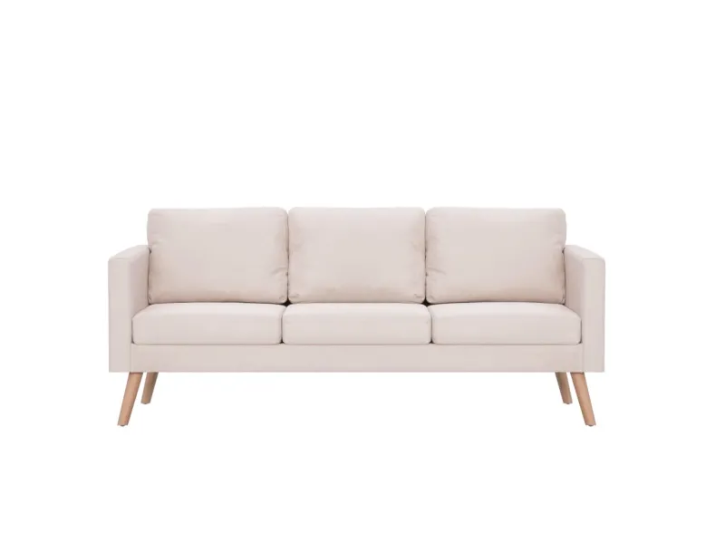 Canapé à 3 places Tissu Crème
