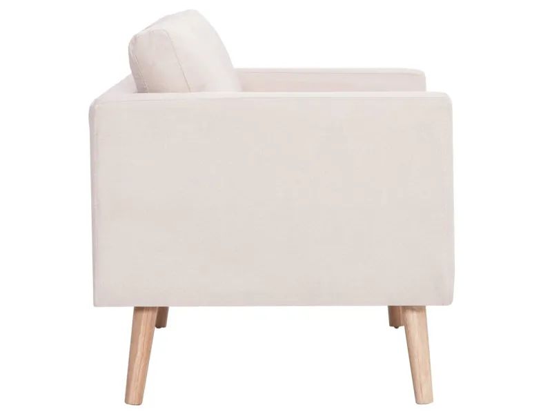 Canapé à 3 places Tissu Crème