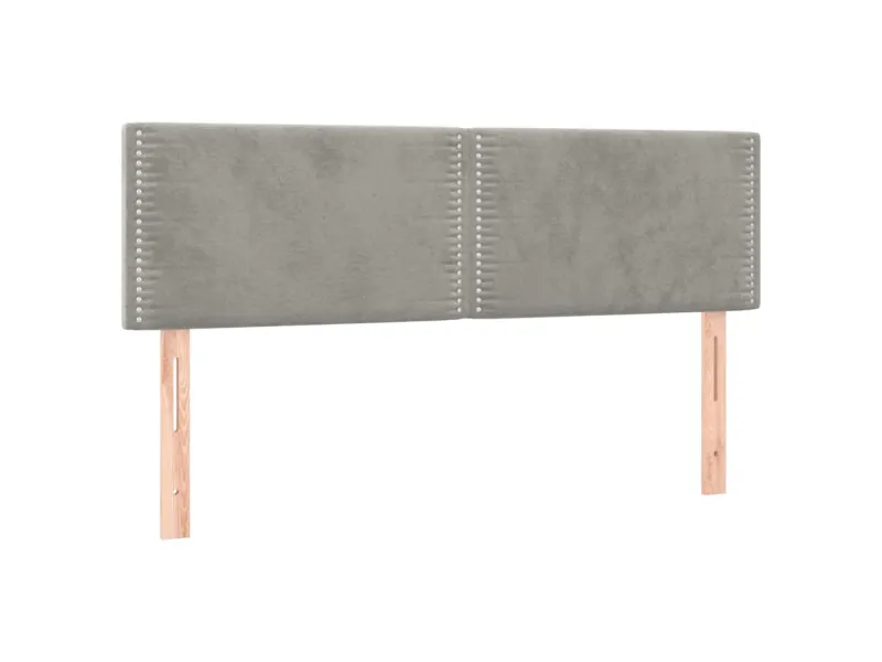 cadre de lit et matelas Gris clair 140x200cm Velours