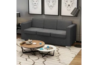 Canapé à 3 places Tissu Gris foncé