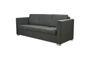 Canapé à 3 places Tissu Gris foncé 2