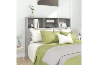 Armoire de tête de lit Gris béton 140x19x103,5 cm