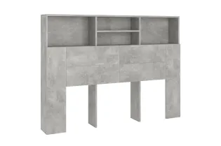 Armoire de tête de lit Gris béton 140x19x103,5 cm 2