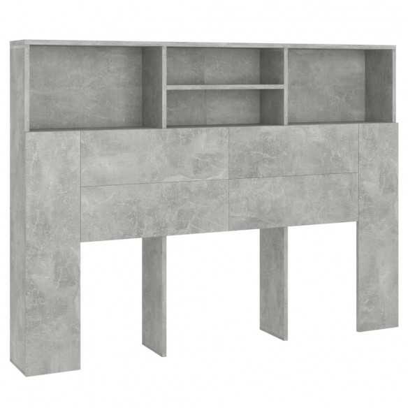 Armoire de tête de lit Gris béton 140x19x103,5 cm