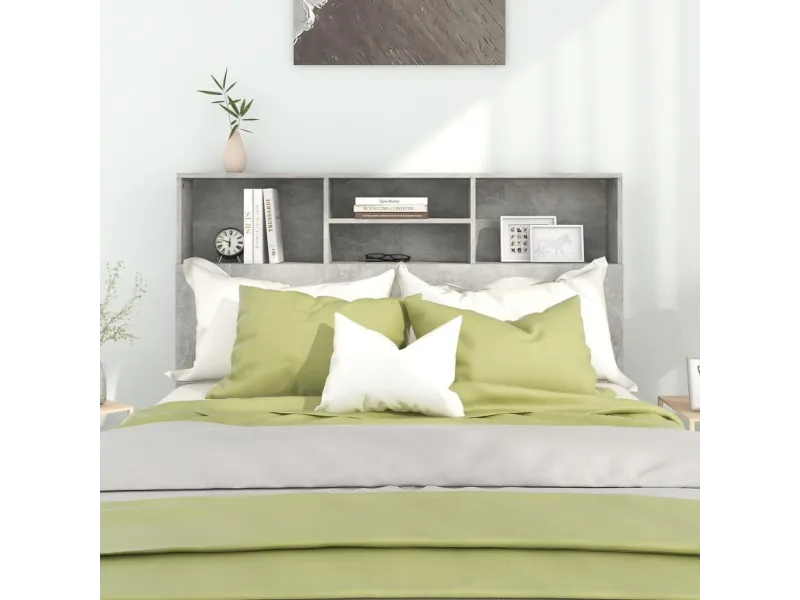 Armoire de tête de lit Gris béton 140x19x103,5 cm