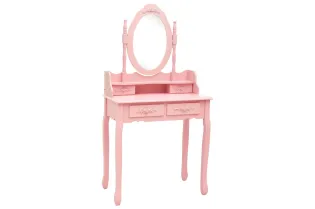 Ensemble de coiffeuse avec tabouret Rose 75x69x140 cm Paulownia 2
