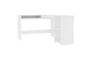 Bureau d'angle en forme de L Blanc 120x140x75 cm 2