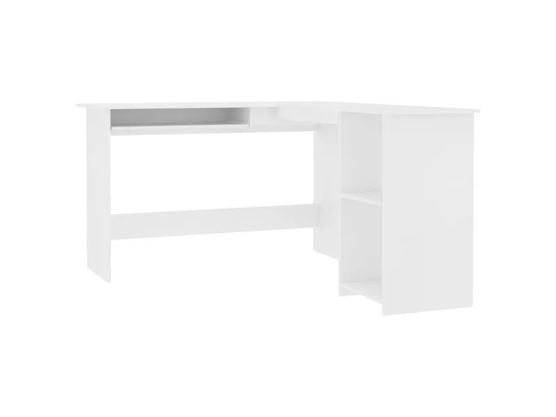 Bureau d'angle en forme de L Blanc 120x140x75 cm