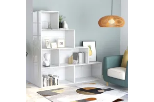 Bibliothèque/Séparateur de pièce Blanc brillant 155x24x160 cm