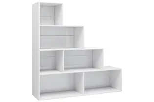 Bibliothèque/Séparateur de pièce Blanc brillant 155x24x160 cm 2