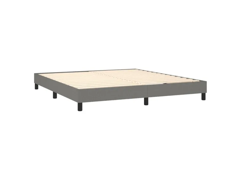 cadre de lit avec matelas Gris foncé 160x200cm Tissu