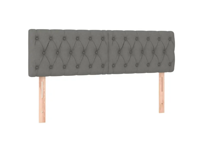 cadre de lit avec matelas Gris foncé 160x200cm Tissu