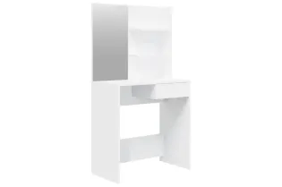 Coiffeuse avec miroir Blanc 74,5x40x141 cm 2