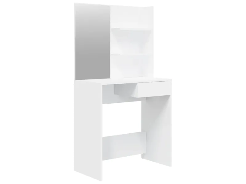 Coiffeuse avec miroir Blanc 74,5x40x141 cm