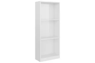 Bibliothèque à 3 niveaux Blanc brillant 40x24x108 cm Aggloméré 2