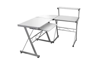 Bureau d'ordinateur d'angle Blanc 132x112x99 cm Bois ingénierie