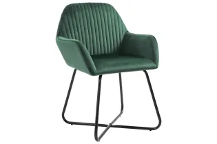 Chaises à manger lot de 2 vert velours 2