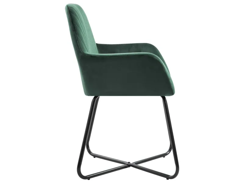 Chaises à manger lot de 2 vert velours