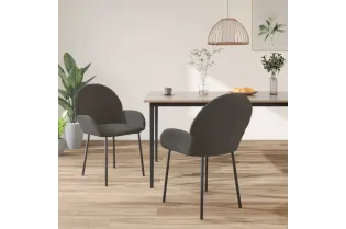 Chaises à manger lot de 2 Gris foncé Velours