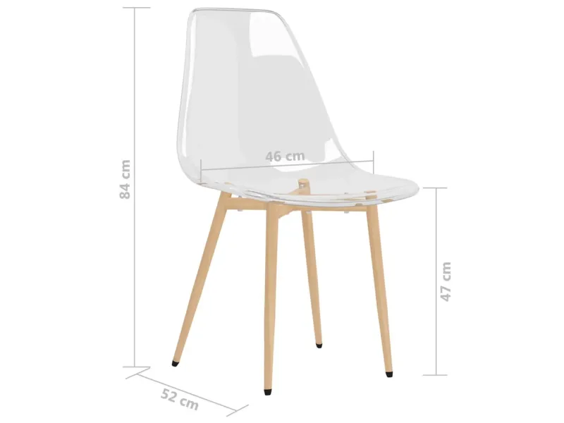 Chaises à manger lot de 2 Transparent PET
