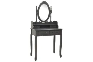 Ensemble de coiffeuse avec tabouret Gris 75x69x140 cm Paulownia 2