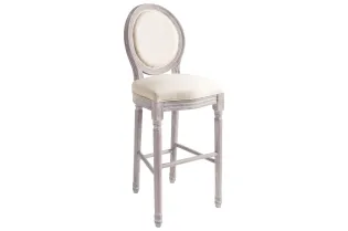 Tabourets de bar lot de 2 blanc lin 2