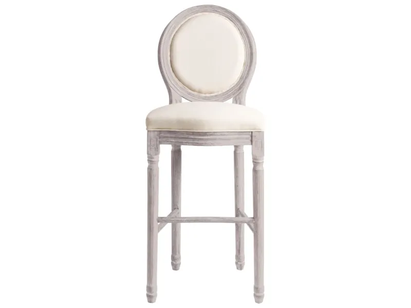 Tabourets de bar lot de 2 blanc lin