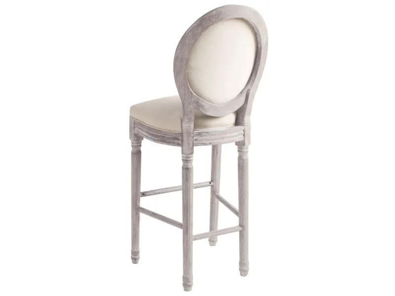 Tabourets de bar lot de 2 blanc lin