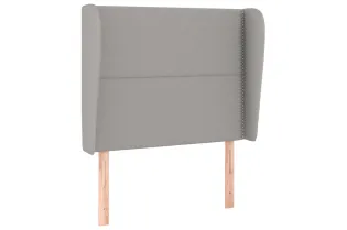 Tête de lit avec oreilles Gris clair 103x23x118/128 cm Tissu 2