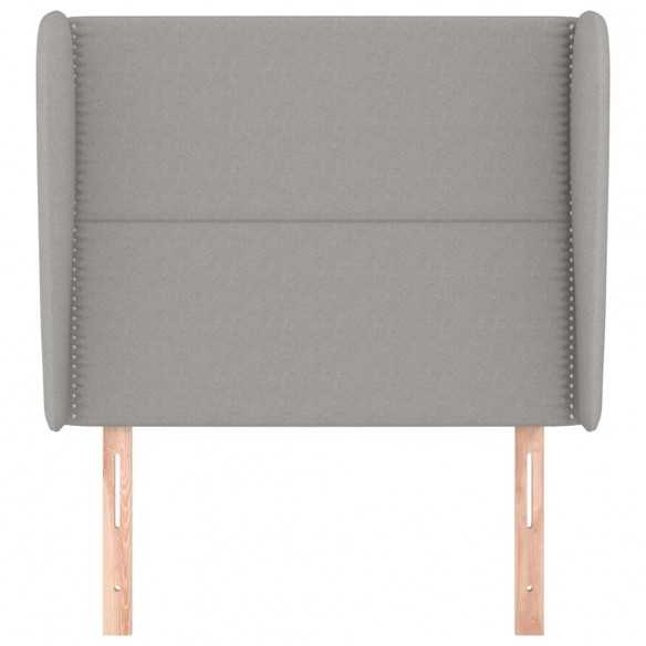 Tête de lit avec oreilles Gris clair 103x23x118/128 cm Tissu
