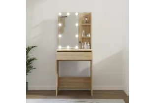 Coiffeuse avec LED Chêne sonoma 60x40x140 cm