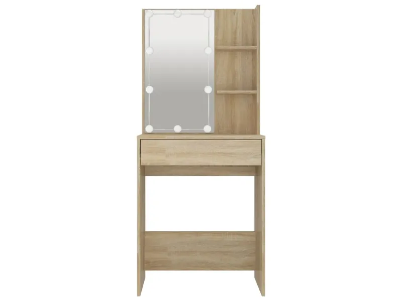 Coiffeuse avec LED Chêne sonoma 60x40x140 cm