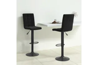 Tabourets de bar lot de 2 noir velours