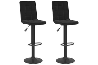 Tabourets de bar lot de 2 noir velours 2
