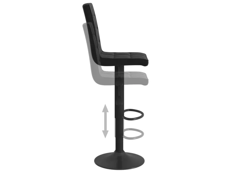 Tabourets de bar lot de 2 noir velours